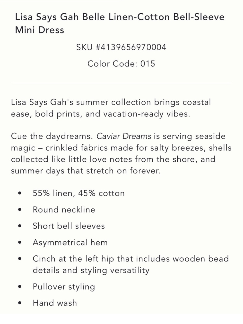 Anthropologie Lisa Says Gah belle linen blend Mini Dress with caviar Motif sz M - Picture 4 of 8